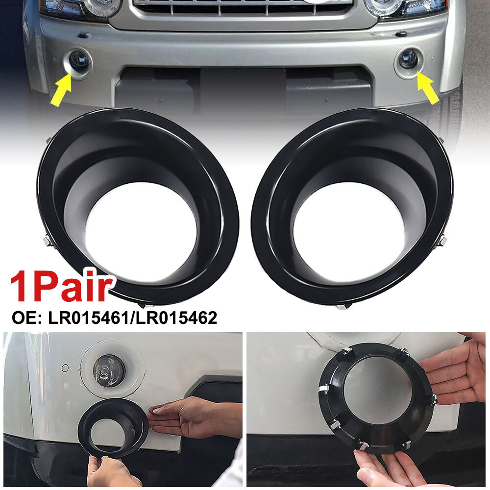 2pcs Car Front Bumper Fog Light Bezel Cover Ring Trim for Land Rover LR4 2010-14