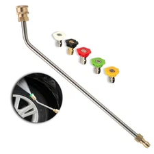 1/4'' Pressure Washer Extension Wand Curved Lance Quick Release Spray Nozzles