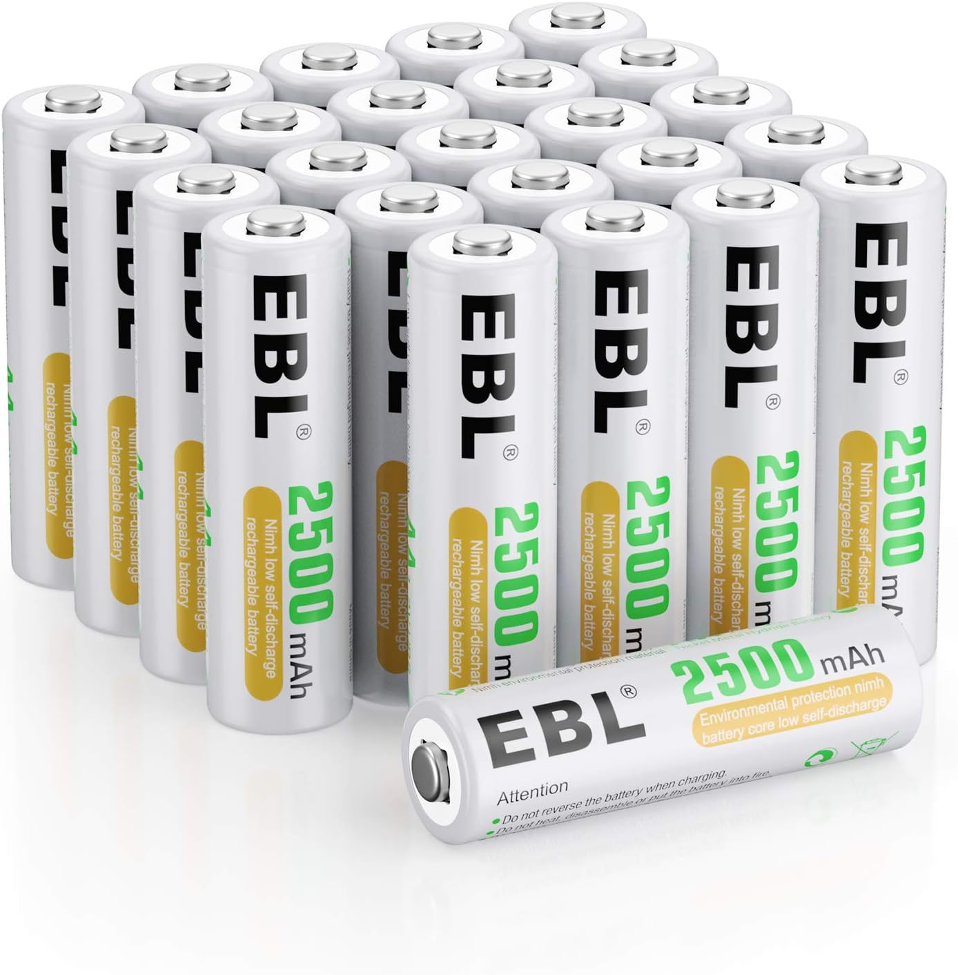 AA Rechargeable Batteries 1.2V 2500Mah High Performance Pre-Charged AA Batteries-image