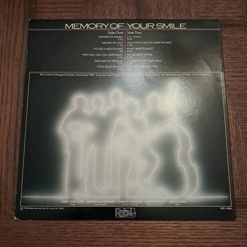 Ralph Stanley & Clinch Mountain Boys - Memory Of Your Smile LP 1982 Rebel 1606 Foto 2 de 4
