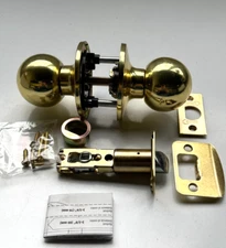 Shield Security Passage Round Knob Bright Brass #226929 NEW Fast Ship