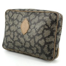 Yves Saint Laurent Clutch Bag Leather Leopard...