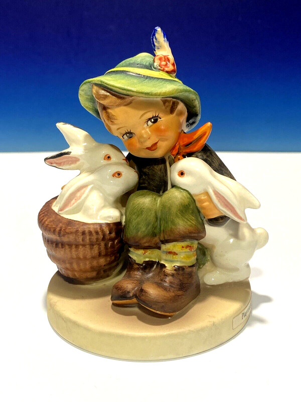 Hummel Goebel Figurines  #56/0 '' Playmates with Bunny Rabbits'' 4''in Tall
