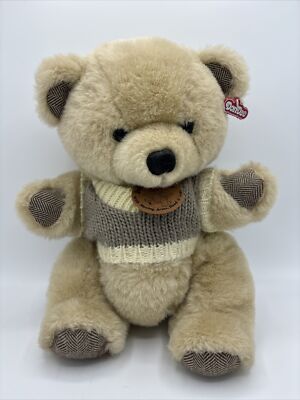 Vintage DanDee Jointed Teddy Bear Plush MTY International 14'' Knit Vest NEW