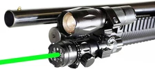maverick 88 12 gauge pump flashlight and green laser combo hunting home defense.