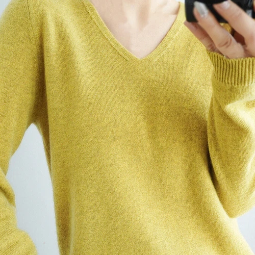 Mujeres Nuevo Suéter Sólido de Cachemira Primavera Manga Larga Informal Moda Suéteres Suaves - Imagen 8 de 37