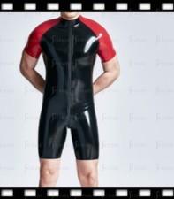 Latex Leotard for Men Front 3 Way Zip Activewear Tracksuit Customize 0.4mm K1