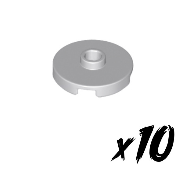 10X Lego 18674 • 2X2 Fliese Rund • Tile Round • Hellgrau • Light Bluish Gray-image