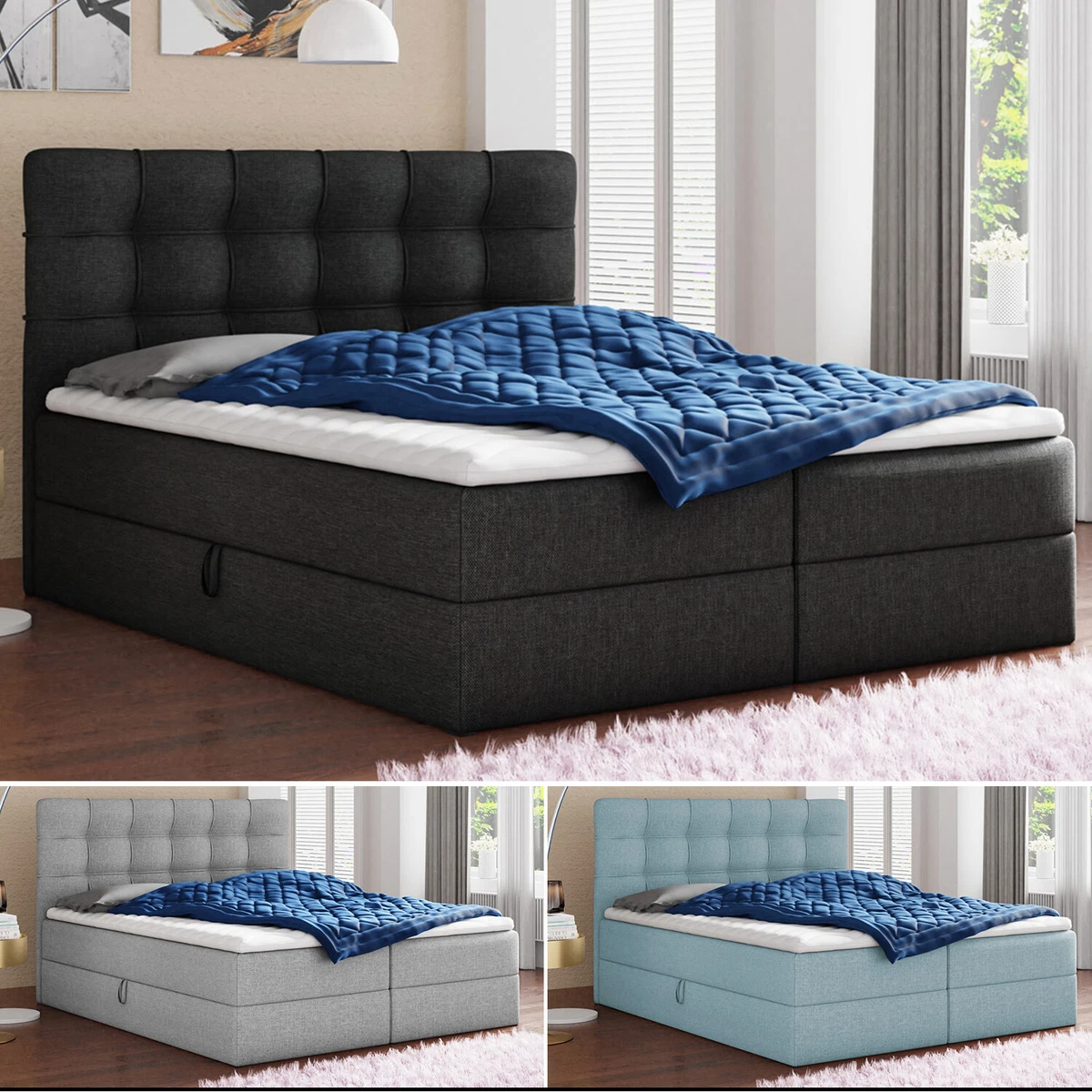 180x200cm Boxspringbetten mit Bettkasten online kaufen