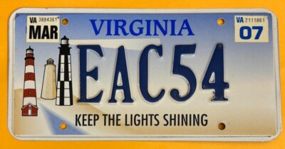 Virginia 2007 KEEP THE LIGHTS SHINING LIGHTHOUSE GRAPHIC License 