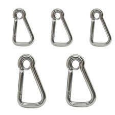 5pc 1/4'' Marine Stainless Steel Carabiner Snap Hook w/ Eyelet Insert Boating