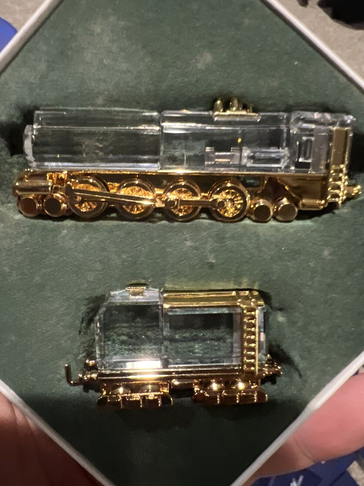 Swarovski Figurine Crystal Memories Gold Journeys Train Locomotive