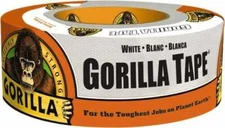 Gorilla Tape, White Duct Tape, 1.88" x 10 yd, White, (Pack of 1)