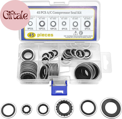 45PCS AC Gasket Sealer AC O Ring Seal Kit Versatile AC Seal Kit for Fixing Car A