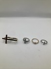 Lot Of 4 Unique Christian Cross Religious Costume Rings. Sizes 6-8.5 — photo 1