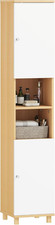 Mobile Bagno a Colonna Con Ante, 2 Ripiani Aperti, 2 Armadietti, Mobiletto Bagno