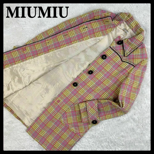 Cappotto Miu Miu tweed elegante capospalla moda giacca elegante design a quadri