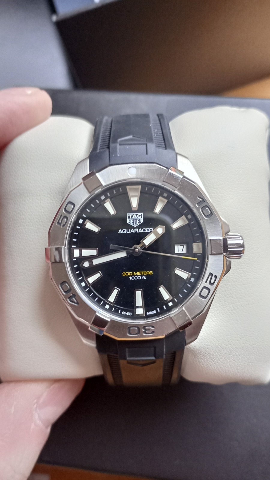 Tag Heuer Aquaracer Quartz Watch WBD1110.BA0928 41mm Black Dial