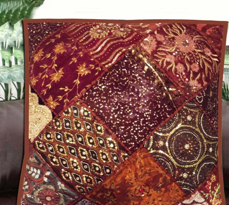 24" Handmade Patchwork Beaded Embroidered Throw Living Room Cushion Pillow Cover
Opens in a new wind