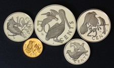 BRITISH VIRGIN ISLANDS 1, 5, 10, 25, 50 Cents 1973 Proof - 5 Coins. - 929
