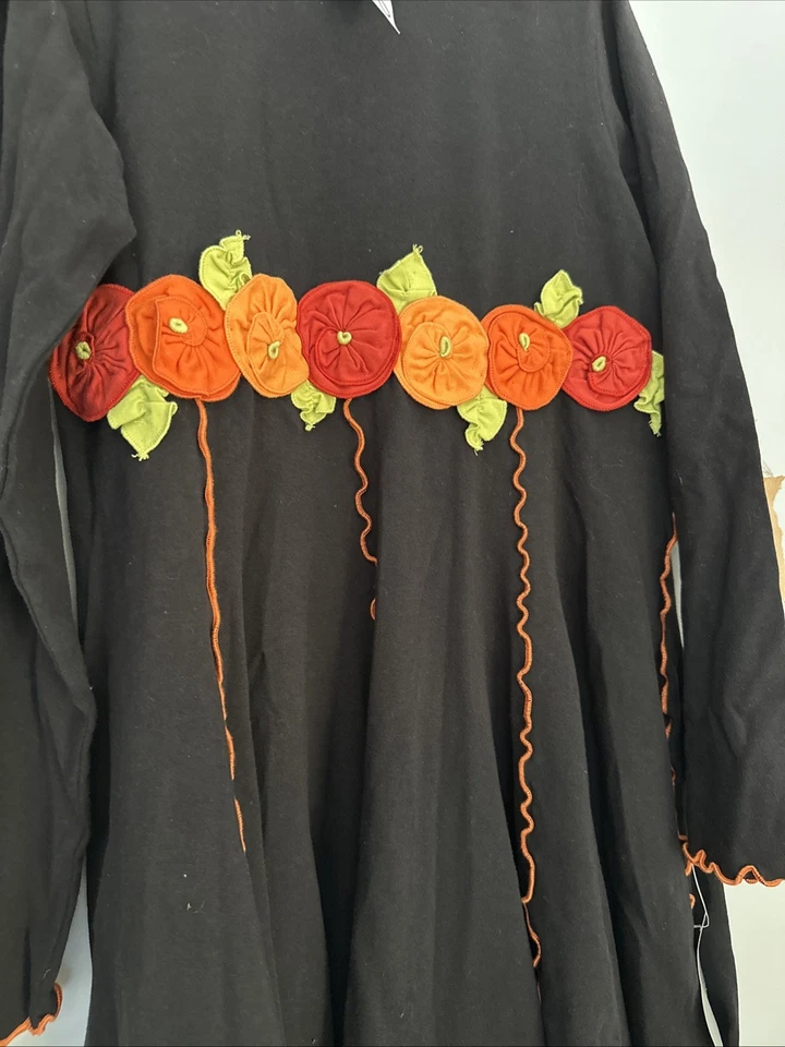 Nuevo Vestido Flor Negro Niñas Mulberribush Boutique Love U Lotes Talla 16 RARO Foto 2 de 4