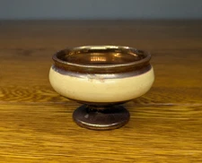 Antique Copper Luster Small Salt Bowl 1800's Small Copper Luster Master Salt
