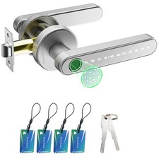 Fingerprint Door Lock Biometric Door Knob with Keypad Keyless Entry, Door Loc...