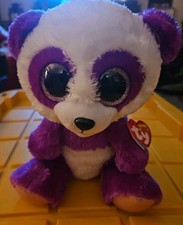 Ty Beanie Boos 9"  Medium Boom Boom  Purple Panda With Tags