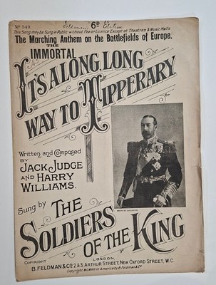 It's a Long Long Way to Tipperary songsheet c,1914 Marching Anthem 
