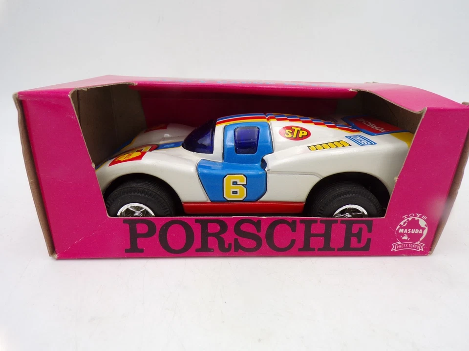 Vintage 70's Masuda Japan Pressed Steel Friction Porsche MIB Tonka Buddy L - Image 2 of 4
