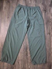 Victoria's Secret Pink Womens Size S Green Lightweight Track Pants Wide Leg