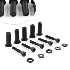 5pcs Windshield Bolts Screws Nut Kit For Harley Road Glide Motorcycle Black