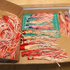 Lot of 11+ UnRigged Skirts Eye Molded 6&8" Trolling Fishing Lures + Squid Skirts
