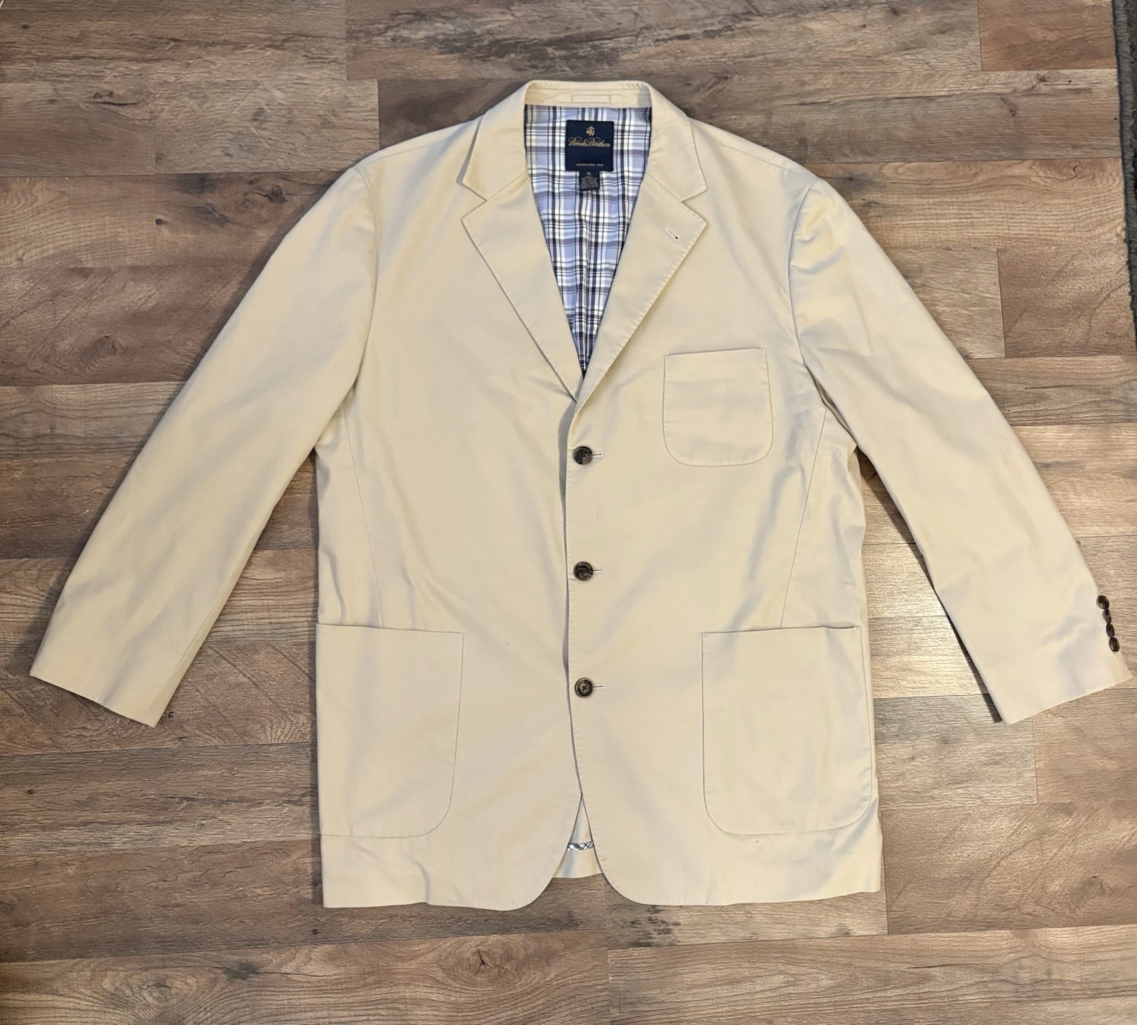 Brooks Brothers 3-button patch pocket blazer Khak… - image 1