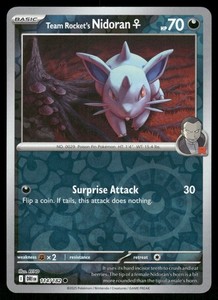 Team Rocket's Nidoran F 114/182 DRI SV10: Destined Rivals Reverse Holo NM