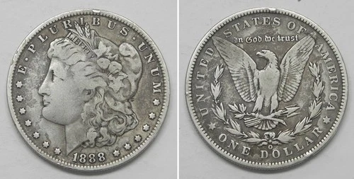 X7221  1888-O Morgan Dollar, Fine, Top 100 VAM 4, HOT LIPS