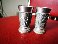 2 Zinnbecher Schnapsbecher Bayern Zinn 95 % Zinn Becher 