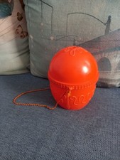 Vintage portagomitolo porta gomitolo plastica Arancione