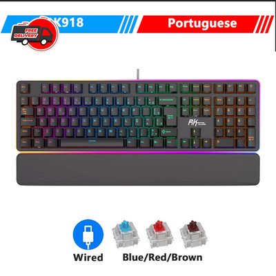 RK ROYAL KLUDGE RK918 Wired Mechanical Gaming Keyboard 108 Keys RGB Backlit