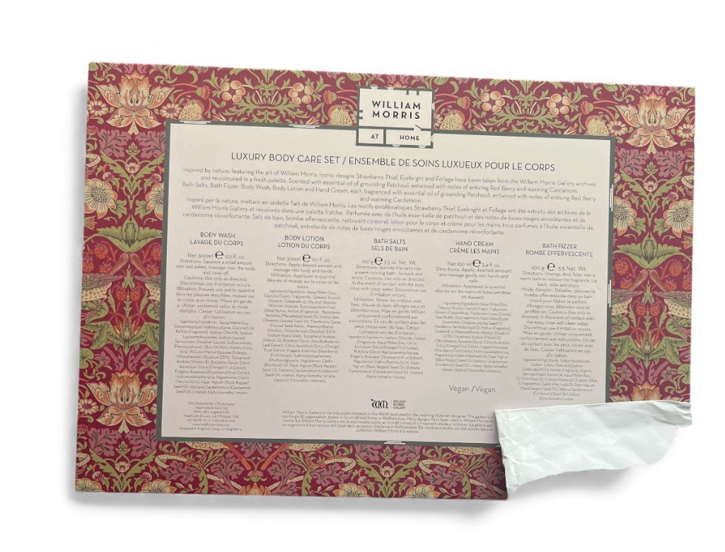 William Morris at Home Patchouli&Red Berry| Strawberry Thief Body Care Gift  Set