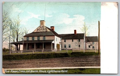 Vintage Old Morris House New Haven Lighthouse Point CT Postcard A192