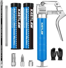 Mini Grease Gun (3000PSI) with Double 3oz Cartridge and 12'' Flex... 