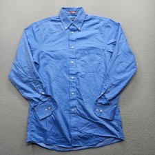 Chaps Men's size 14-14.5 32/33 Blue Long Sleeve Button-Down Shirt
