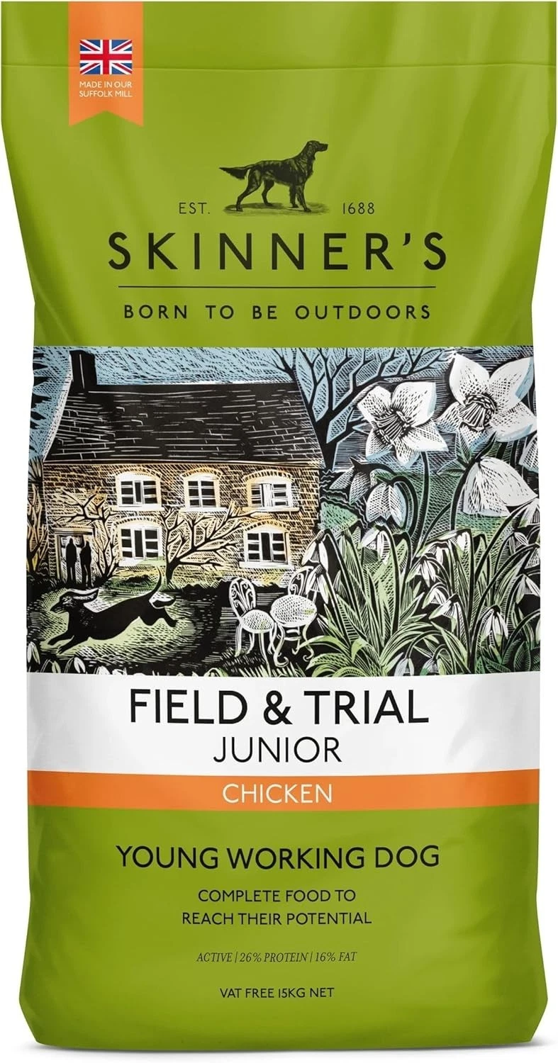 Skinner’s Field & Trial Junior Complete Dry Food for Young Dogs, Balanced, 15 KG
