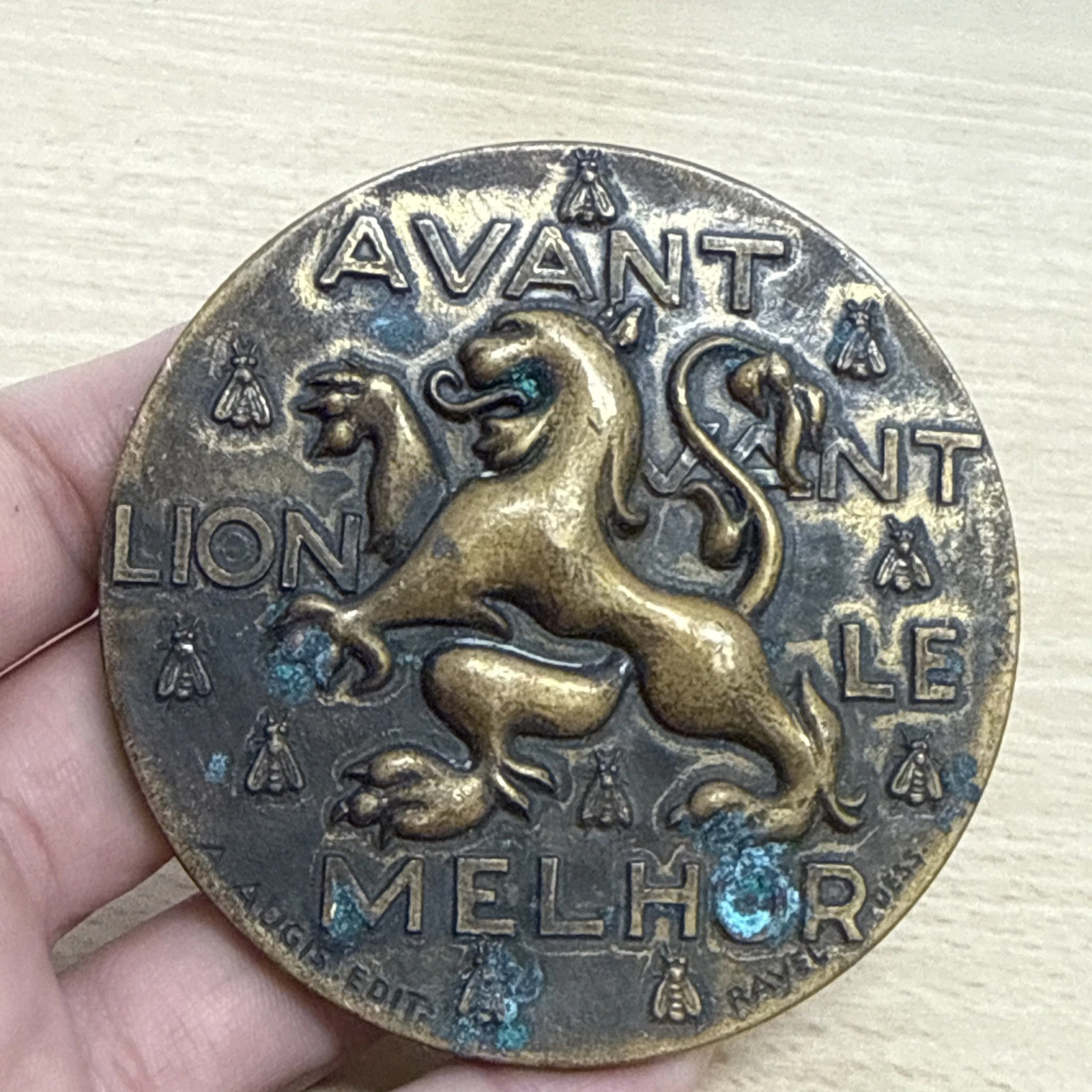 Médaille Avant Lion Le Melhor En Bronze A Augis Éditeur Rayel Dessinateur