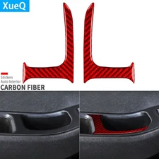 Red Carbon Fiber Rear Door Storage Panel Frame Trim For Chevrolet Traverse 18-23