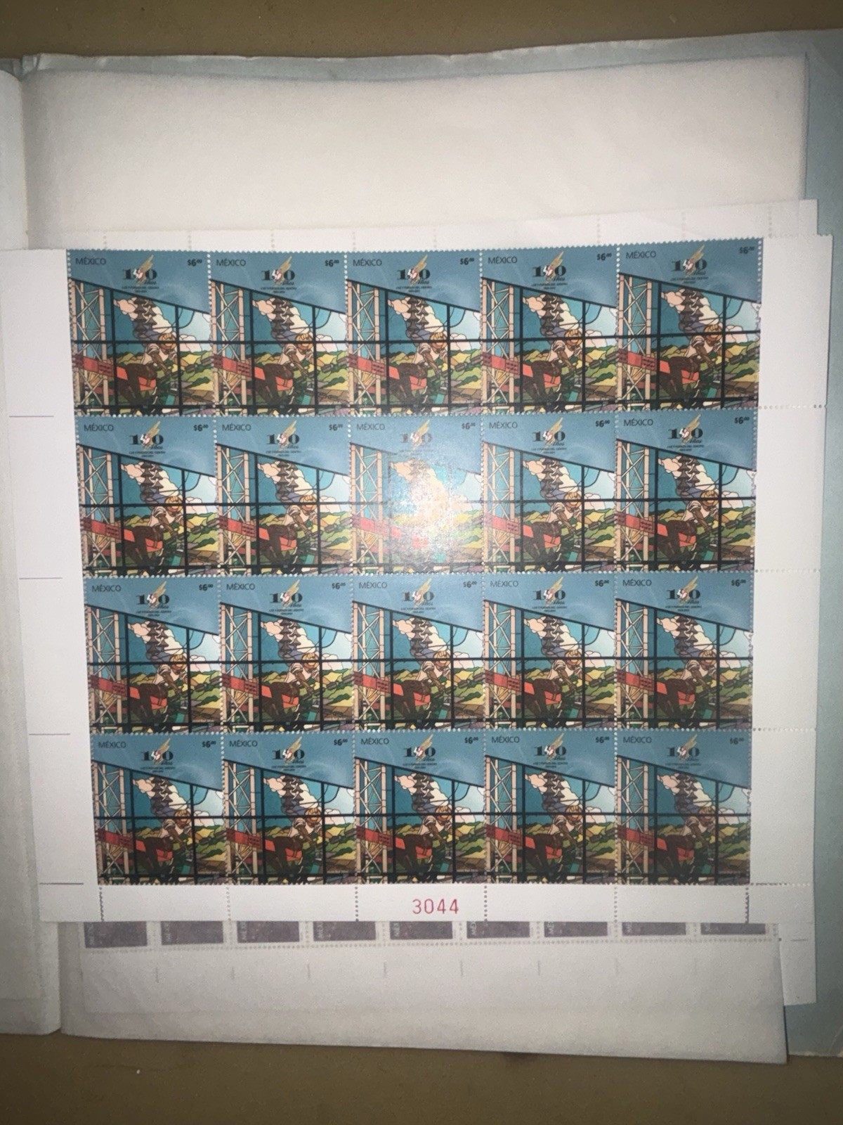 Mexico $6.00 Luz y Fuerza del Centro 150 Años Stamp Block 2007 MNH