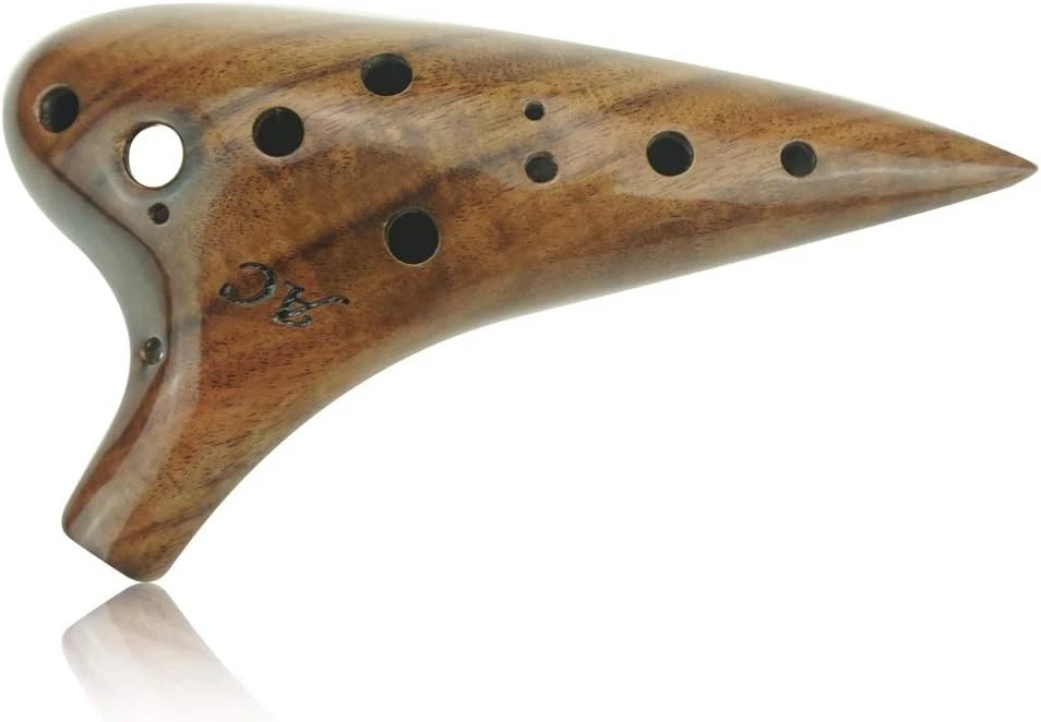 Elegant 12-Hole Acacia Wood Ocarina with Padded Pouch & Songbook for All Ages - Image 3 of 4