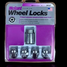 McGard 24157 Chrome Wheel Locks M12x1.5 Cone Seat Set of 4 + Key USA Made