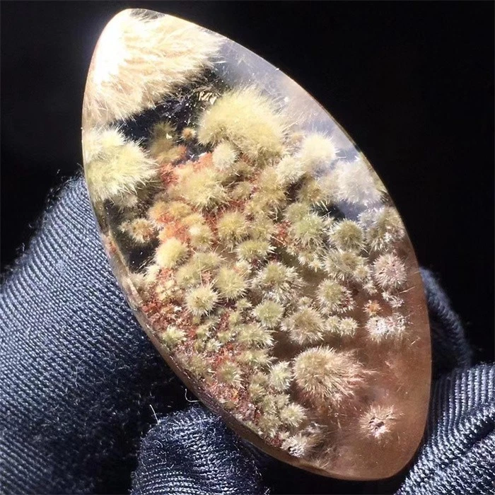 3.9cm Natural "Green Flower" Rutilated Quartz Cabochon-28 - Image 4 of 4